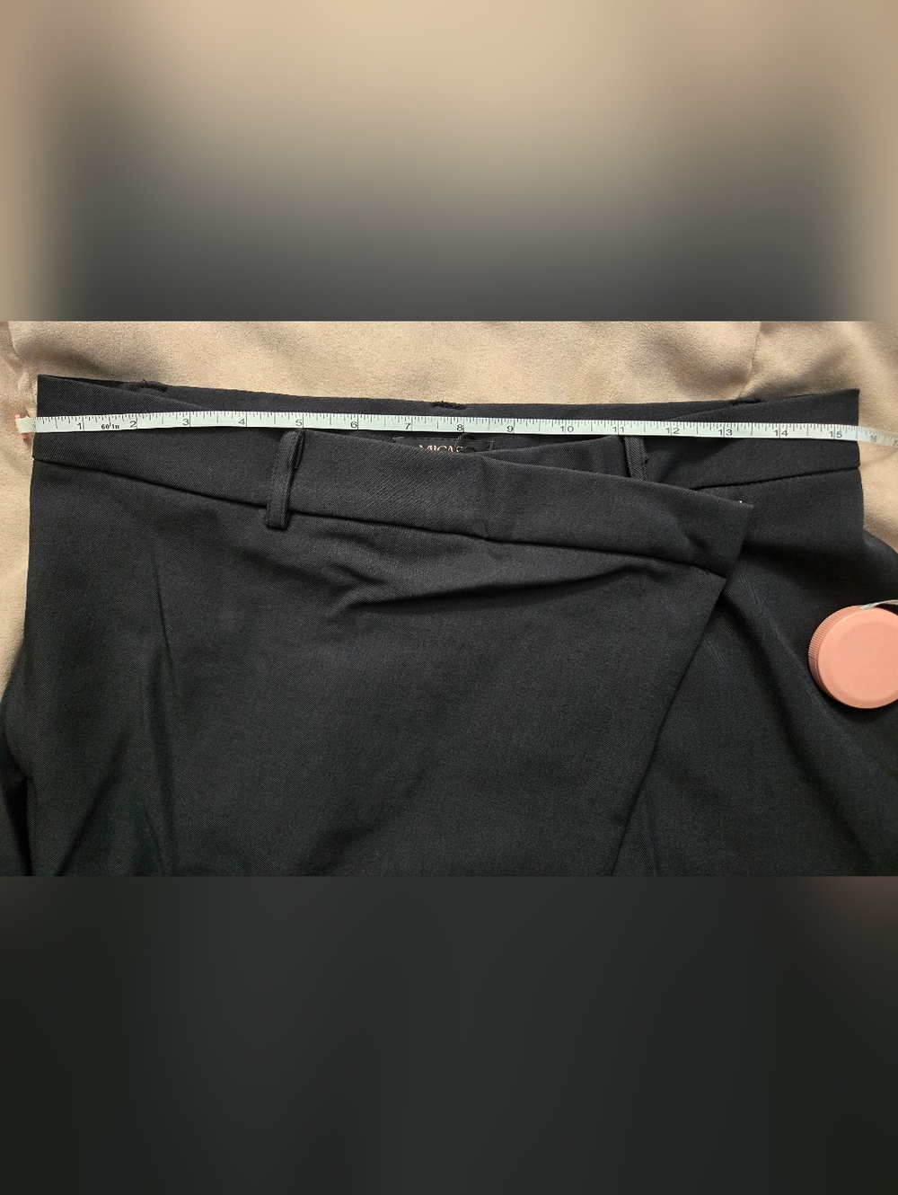 NWT Micas Asymmetrical Elegant Black Wide-Leg Pants, Large - Picture 10 of 12